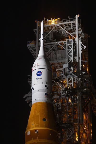 Orion closeup during launch rollout